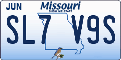 MO license plate SL7V9S