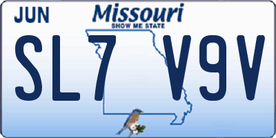 MO license plate SL7V9V