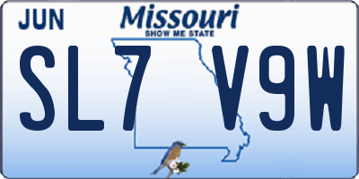 MO license plate SL7V9W