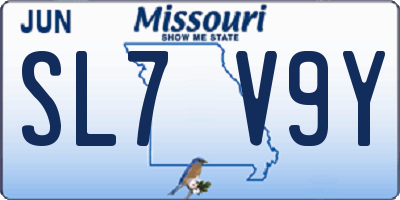 MO license plate SL7V9Y
