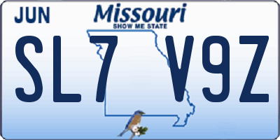 MO license plate SL7V9Z