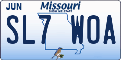 MO license plate SL7W0A