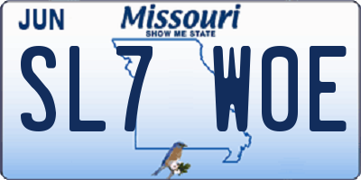 MO license plate SL7W0E