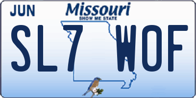 MO license plate SL7W0F