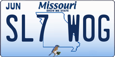 MO license plate SL7W0G
