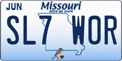 MO license plate SL7W0R