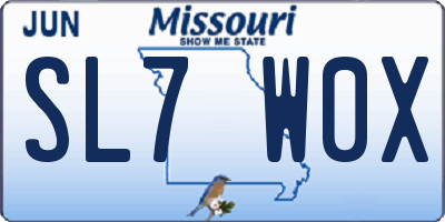 MO license plate SL7W0X