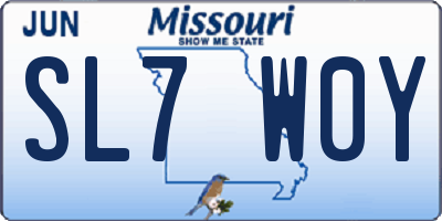 MO license plate SL7W0Y