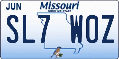 MO license plate SL7W0Z
