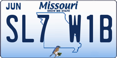 MO license plate SL7W1B