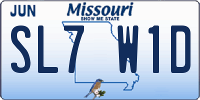 MO license plate SL7W1D