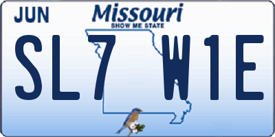 MO license plate SL7W1E