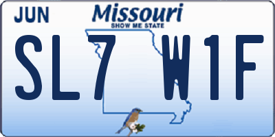 MO license plate SL7W1F