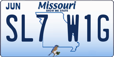 MO license plate SL7W1G
