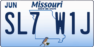 MO license plate SL7W1J