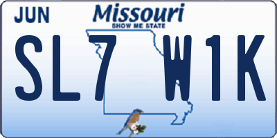 MO license plate SL7W1K