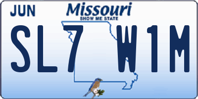 MO license plate SL7W1M