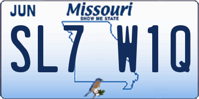 MO license plate SL7W1Q