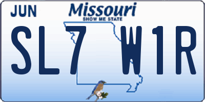 MO license plate SL7W1R