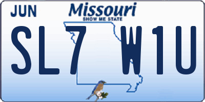 MO license plate SL7W1U