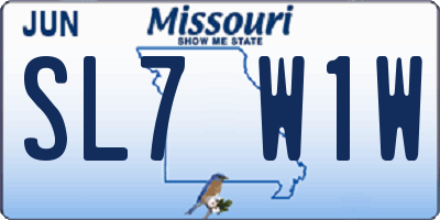 MO license plate SL7W1W