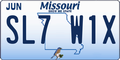 MO license plate SL7W1X