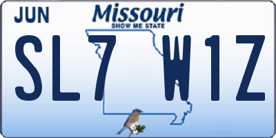 MO license plate SL7W1Z