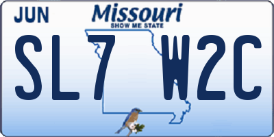 MO license plate SL7W2C