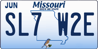 MO license plate SL7W2E