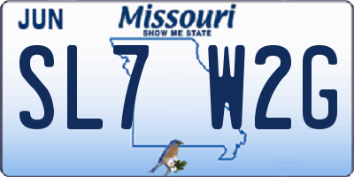 MO license plate SL7W2G