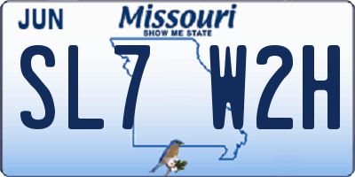 MO license plate SL7W2H
