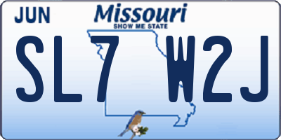 MO license plate SL7W2J
