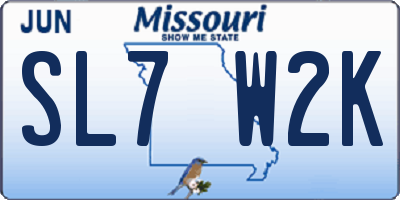 MO license plate SL7W2K