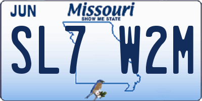 MO license plate SL7W2M