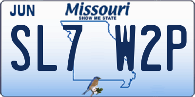 MO license plate SL7W2P