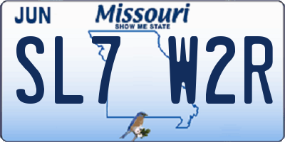 MO license plate SL7W2R