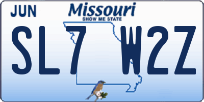 MO license plate SL7W2Z