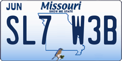 MO license plate SL7W3B