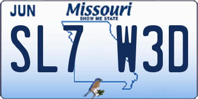MO license plate SL7W3D