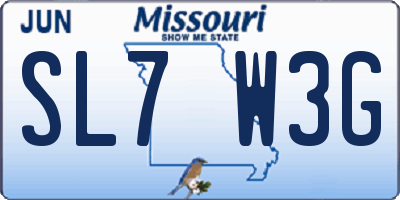 MO license plate SL7W3G