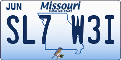MO license plate SL7W3I