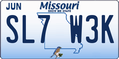 MO license plate SL7W3K