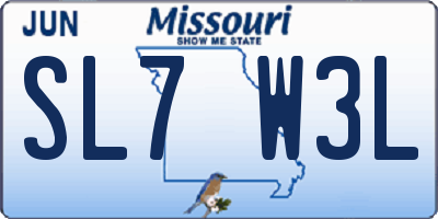 MO license plate SL7W3L