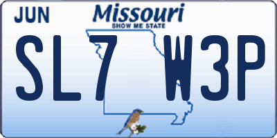 MO license plate SL7W3P