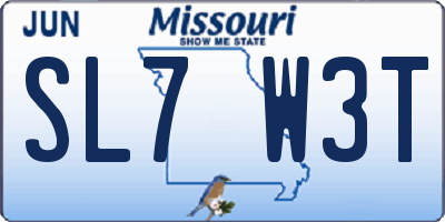 MO license plate SL7W3T