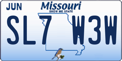 MO license plate SL7W3W