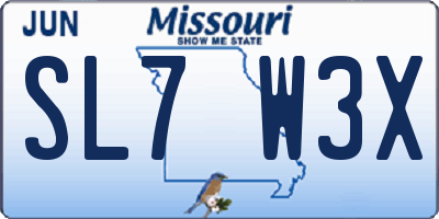 MO license plate SL7W3X