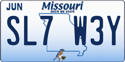 MO license plate SL7W3Y