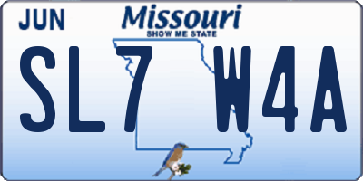 MO license plate SL7W4A