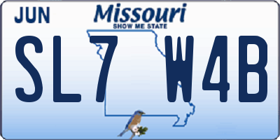 MO license plate SL7W4B